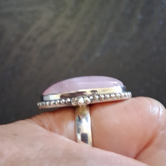 PINK MOONSTONE RING 925 STERLING SILVER SIZE 8 - Picture 6 of 10